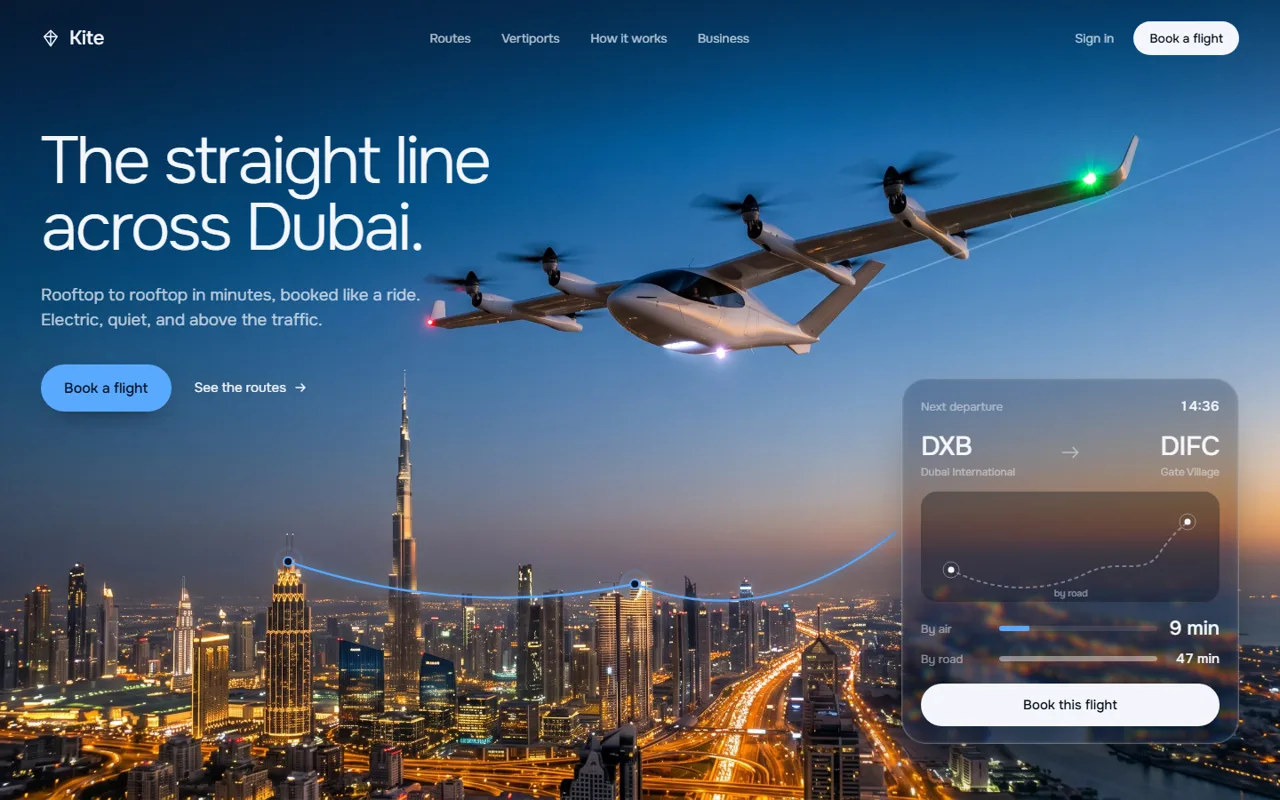 Kite, mobility concept website by Web Tactics