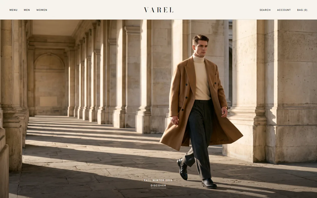 Maison Varel, fashion concept website by Web Tactics