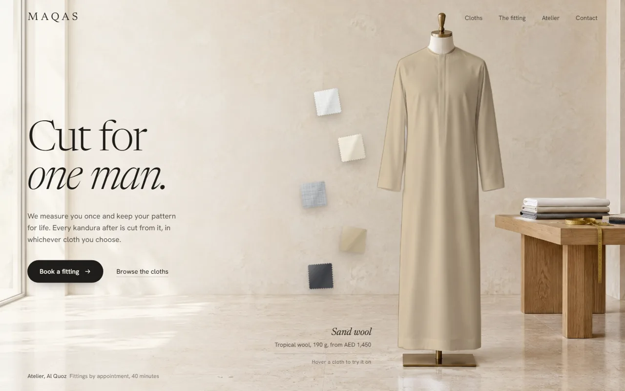 Maqas, menswear concept website by Web Tactics