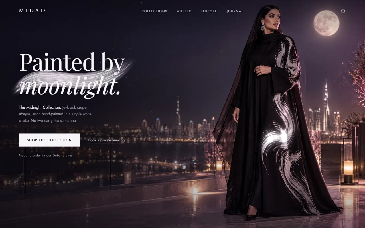 Midad, fashion concept website by Web Tactics